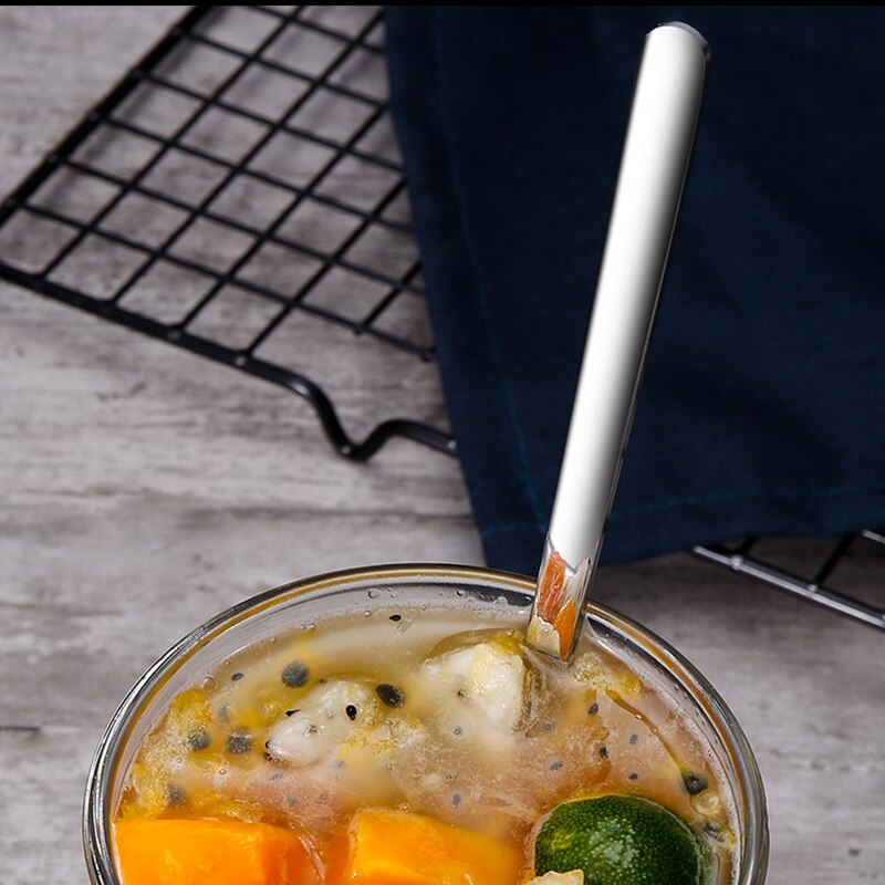 5 kpl 304 ruostumattomasta teräksestä valmistettua lusikkaa jäätelölusikoita pitkävartisia kahvilusikoita sekoituslusikoita keittiövälineitä