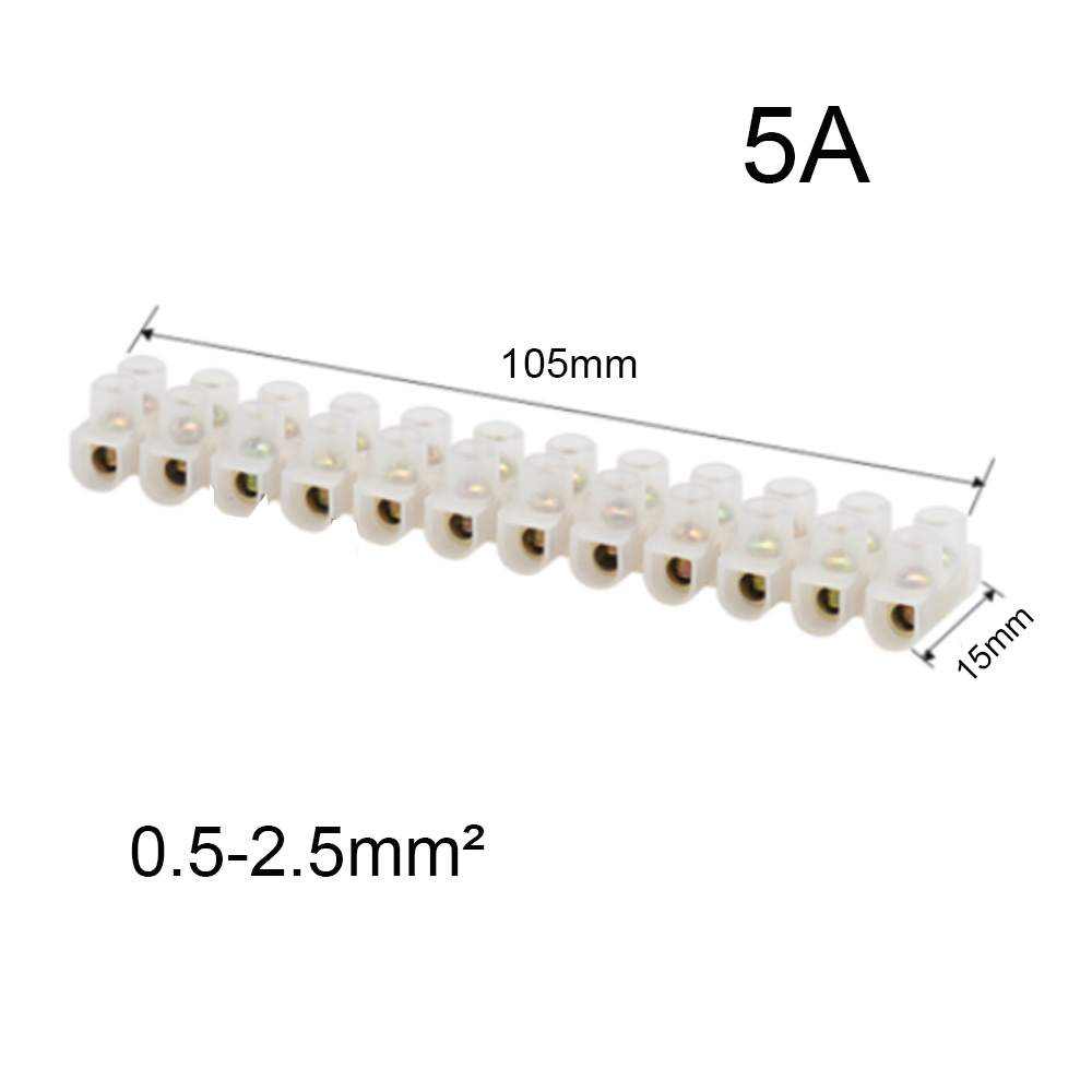 Brass Junction Box Electrical Screw Terminal Block and Insulated Barrier Strip Wire Connector Connecter Electronic Cable Contact: Silver