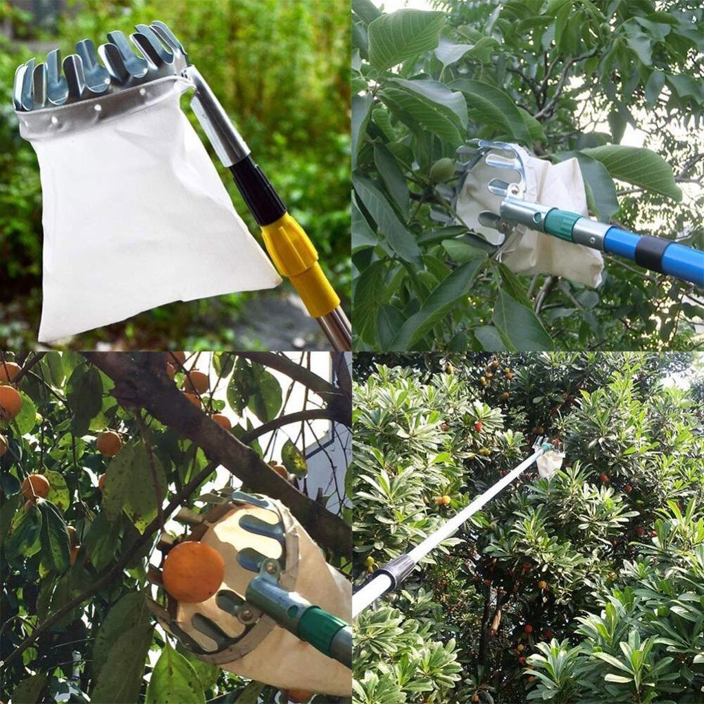 1PC Outdoor Metal Fruit Picker Tool Convenient Fabric Orchard Apple Orange Peach Pear Practical Garden Picking Tool Bag