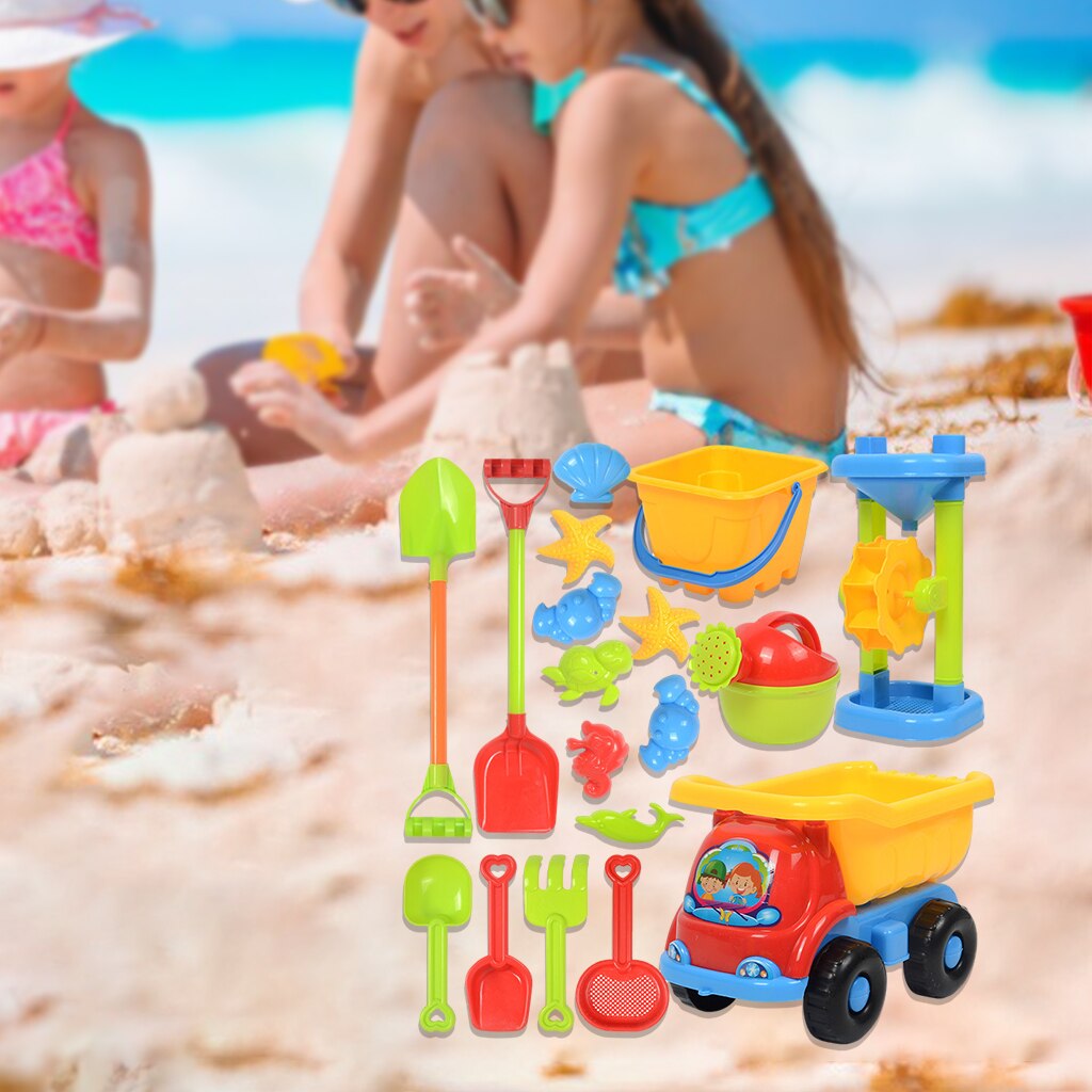 Beach Toys for Kids Baby Game Bathroom Toys Children Water Sandbox Summer Play Sand Water Tools Set Kit: 18pcs Car