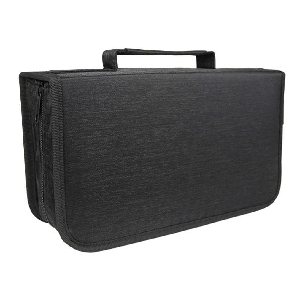 128 CDs Box Large Capacity Zipper CD Wallet DVD Travel Black Disc Car Home Space Saving Holder Storage Bag