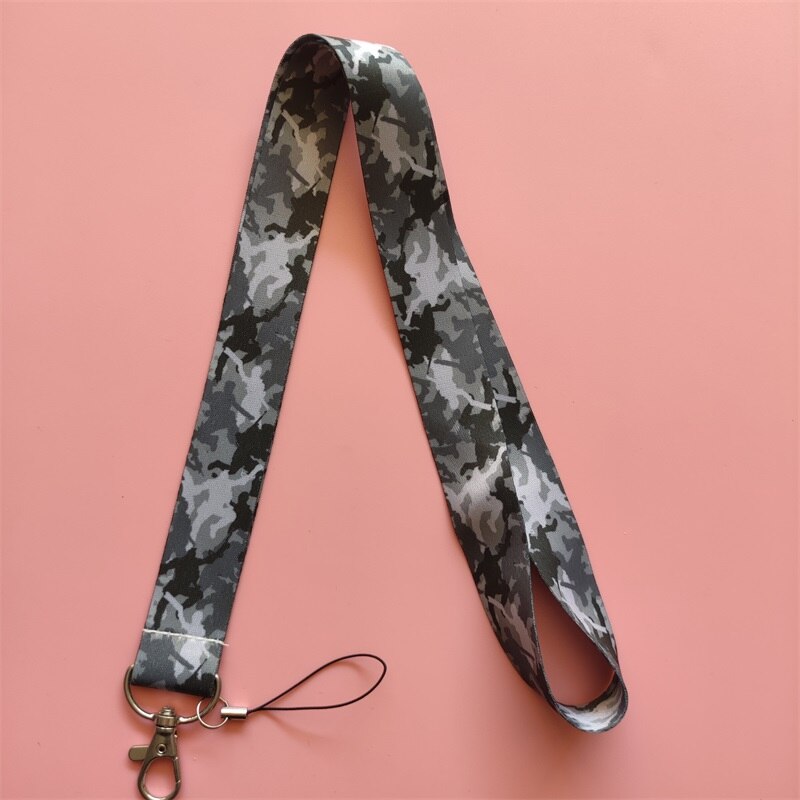 Camouflage Name Card Student Campus Card Hanging Neck Bag Card Holder Lanyard ID Card Case: long rope  no card