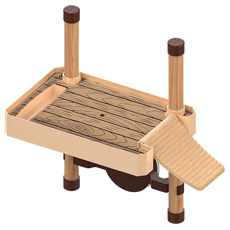 CSS Floating Turtle Dock and Swimming Platform-Decoration, Functionality, Natural Inspiration: Brown