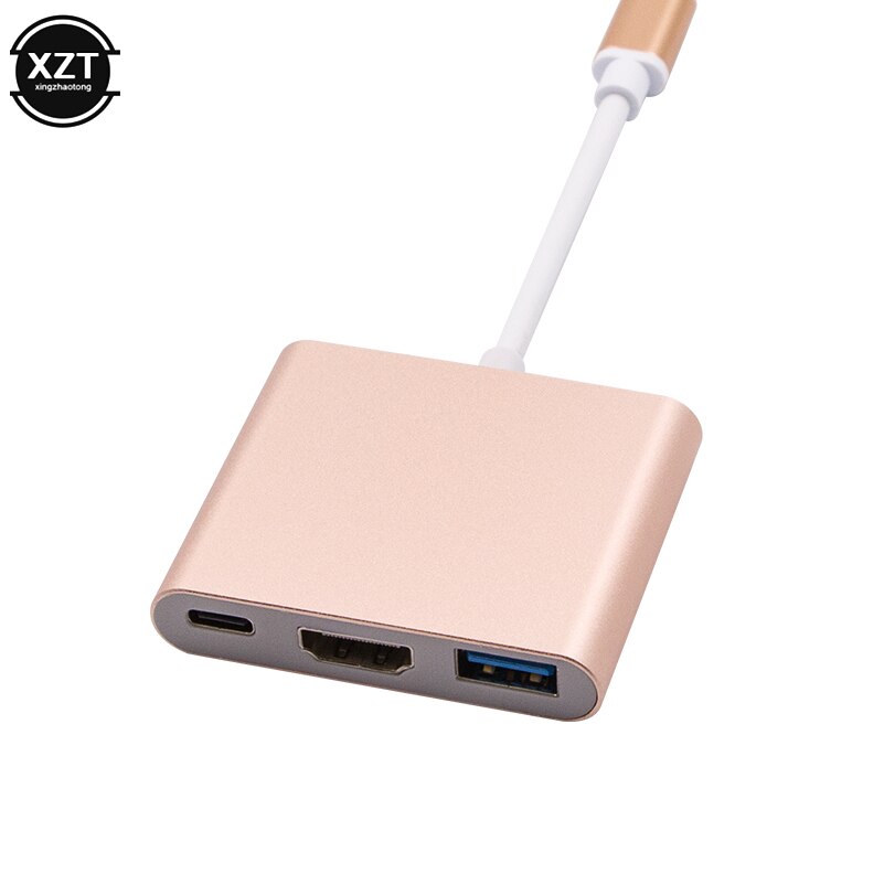 Usb c hub til hdmi-kompatibel adapter til macbook pro/air thunderbolt 3 usb type c hub 4k usb 3.0 port usb-c strøm