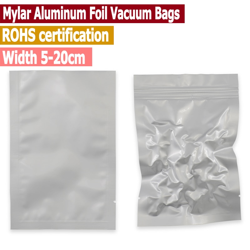 100 pc Kleine Größe Mylar Aluminium Folie Wärme Dichtung Taschen, Vakuum Aluminium Folie Taschen, Halten Aroma, sauerstoff Barriere Breite Von 5 zu 18 cm