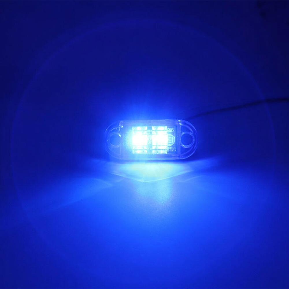 10 st  dc 10v-30v 2.5 " blå led-lampa oval röjning trailer lastbil sidomarkeringsljus parkeringsbakljus för suv lastbil lastbil