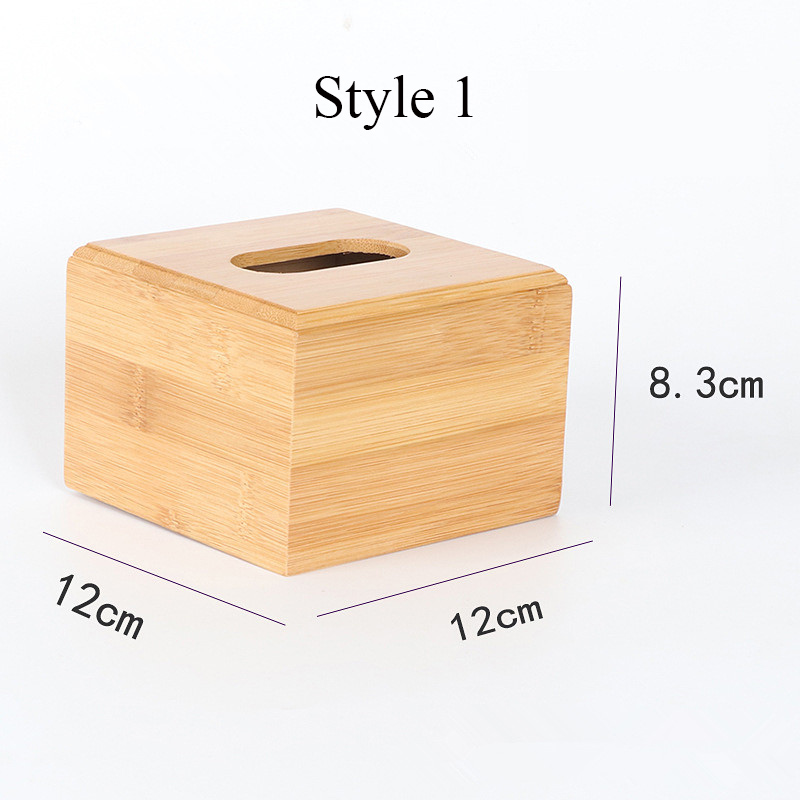 Bambus tissuekasse serviet holder hotel restaurant desktop papir opbevaring arrangør boligindretning: Stil 1