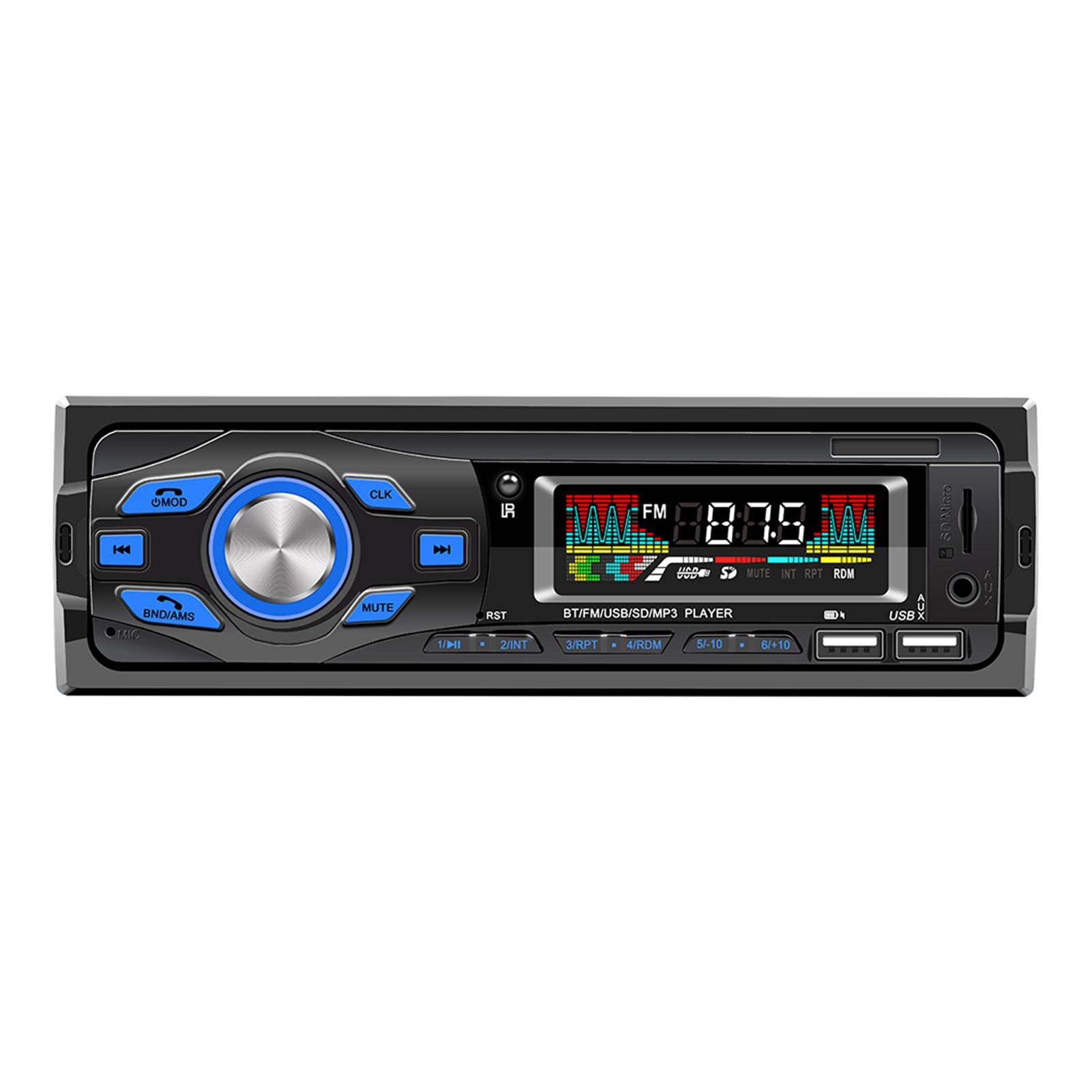 12v 1 in-din-bluetooth-autoradio mit  mp3 -fach-player, freisprecheinrichtung, sprachsteuerung, fm-radio, mobiltelefon-sprachassistent, sd-, usb- und aux-anschluss