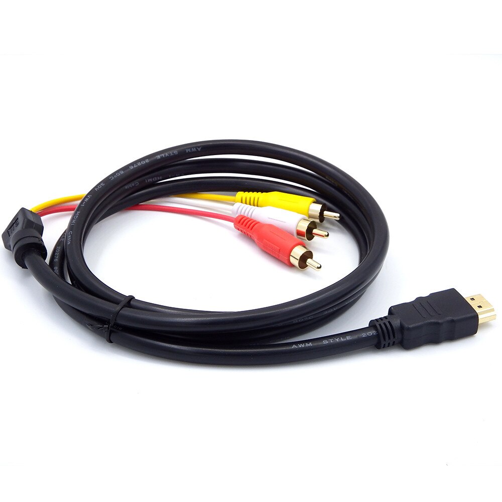 Draagbare Hdmi Male Naar 3rca Av Composiet Male M/M Connector Adapter Cable Cord Zender Dvd Hdtv Ontvangers tv Sets