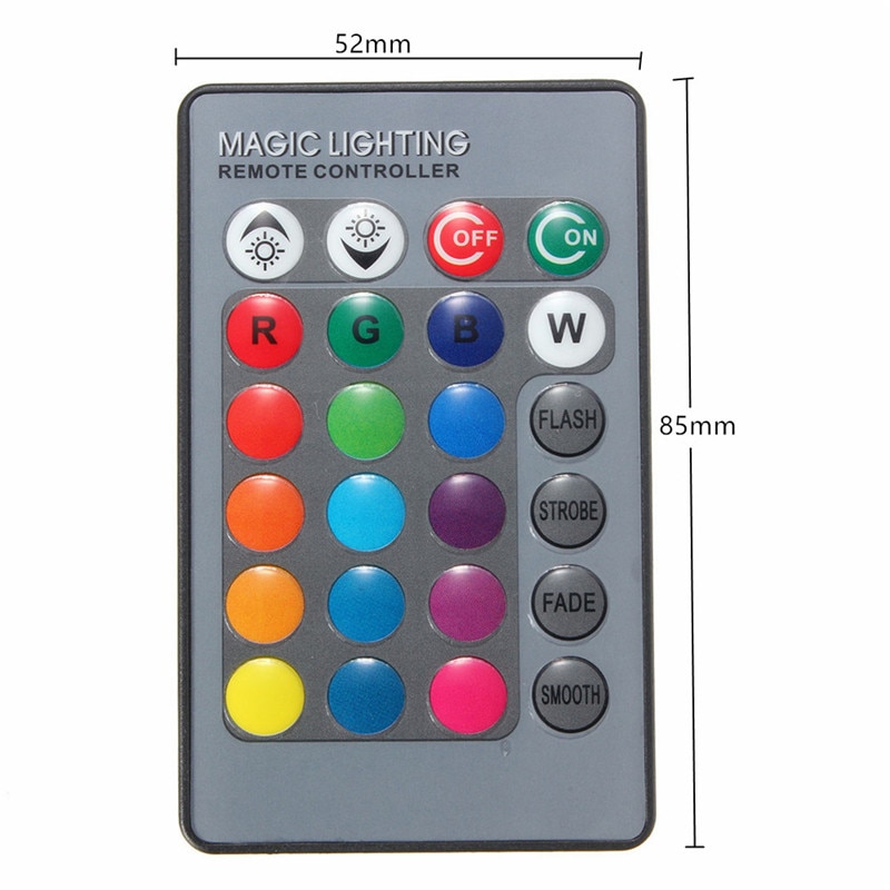 24 Keys IR Wireless Remote Controller For Globe Bulbs RGB Light Lamp LED Strip Lights Without Battery