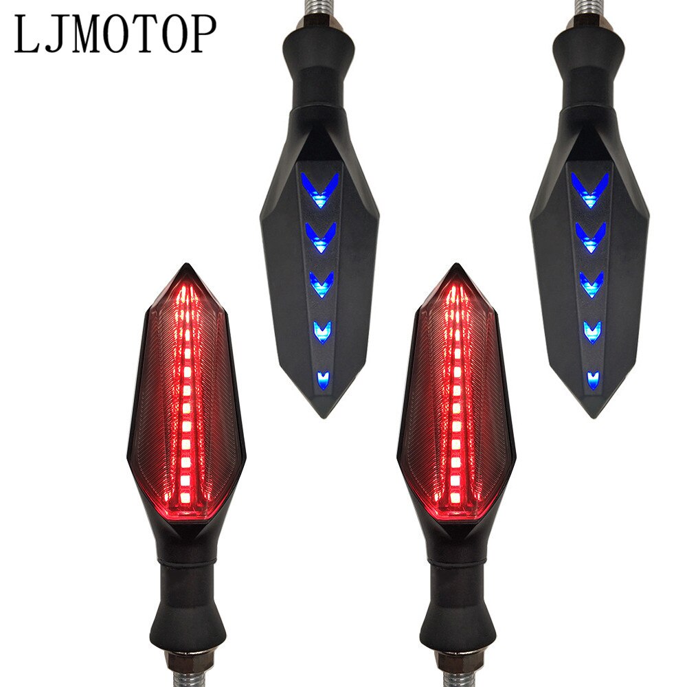 Clignotants de moto Fluide Clignotant Pour Kawasaki Z750 Z-750 Z750R Z750S 2007 Z1000SX Ninja 300 EX300: 2 pairs Red-Blue