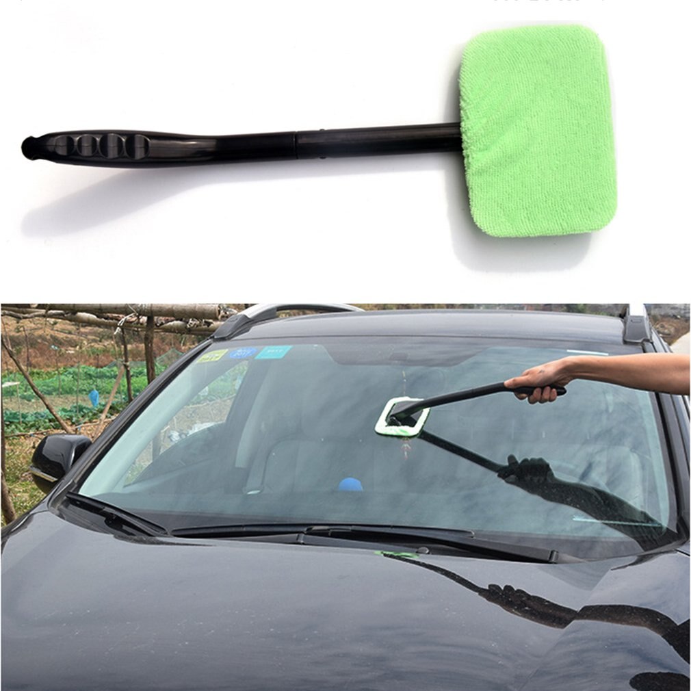 Windshield Easy Cleaner Clean Hard-To-Reach Windows On Your Car Home Washable with Ergonomic Handle Microfiber Bonnet