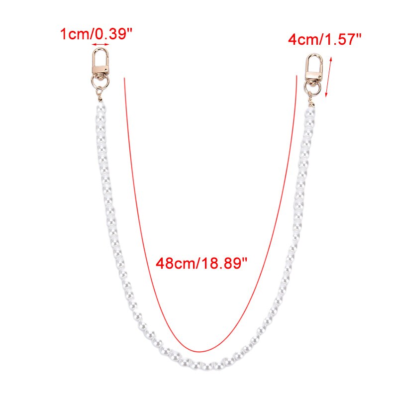 1pcs Women Cute Pear Pant Chain Belt Female Jeans Pearl Chain For Pants Ring Clip Keyring Trendy Jewelry
