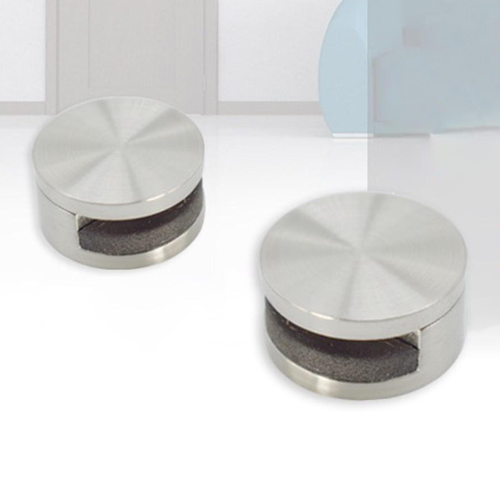 Stainless Steel Solid Round Glass Clamp Fixed Mirror Clip Wall Bracket Buckle Iron Sheet Bathroom Mirror Hinger Fixed Accessory