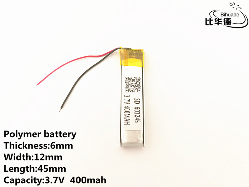 Batería de polímero de iones de litio para juguete, cargador portátil de 3,7 V,400mAH,601245, mp3,mp4, 1 unids/lote