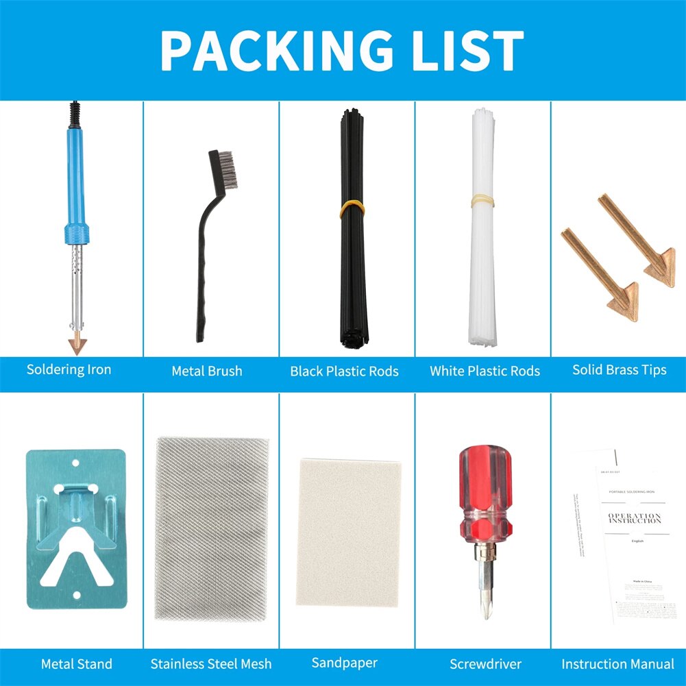 Electric Soldering Iron Kit 80w Plastic Welding Kit For Bumper Kayak Repair For Welding Equipment Parts