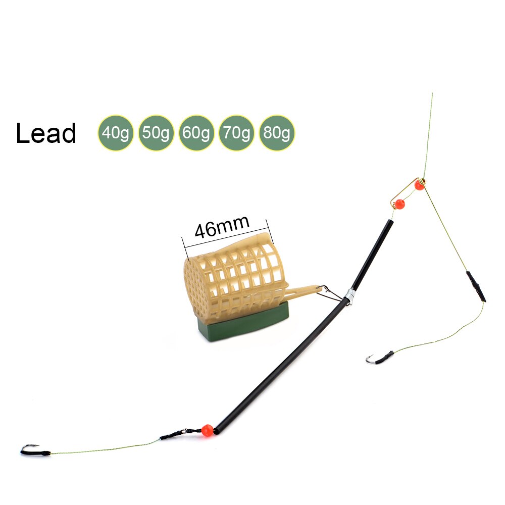 Fishing Groups 30/40/50/60/70/80g Single Jig Fish Hook Feeder Square And Cylindrical Metal Bait Cage Container