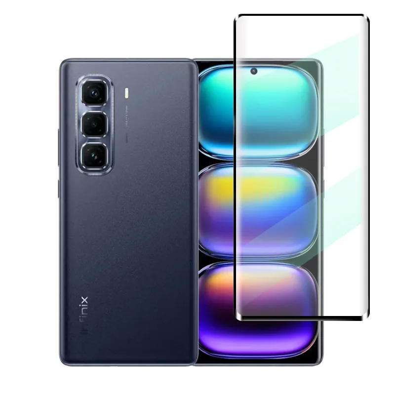 Vidrio templado curvo 3D para Infinix 50 Pro + Protector de pantalla protectora para 50 ProPlus 50pro + película de vidrio
