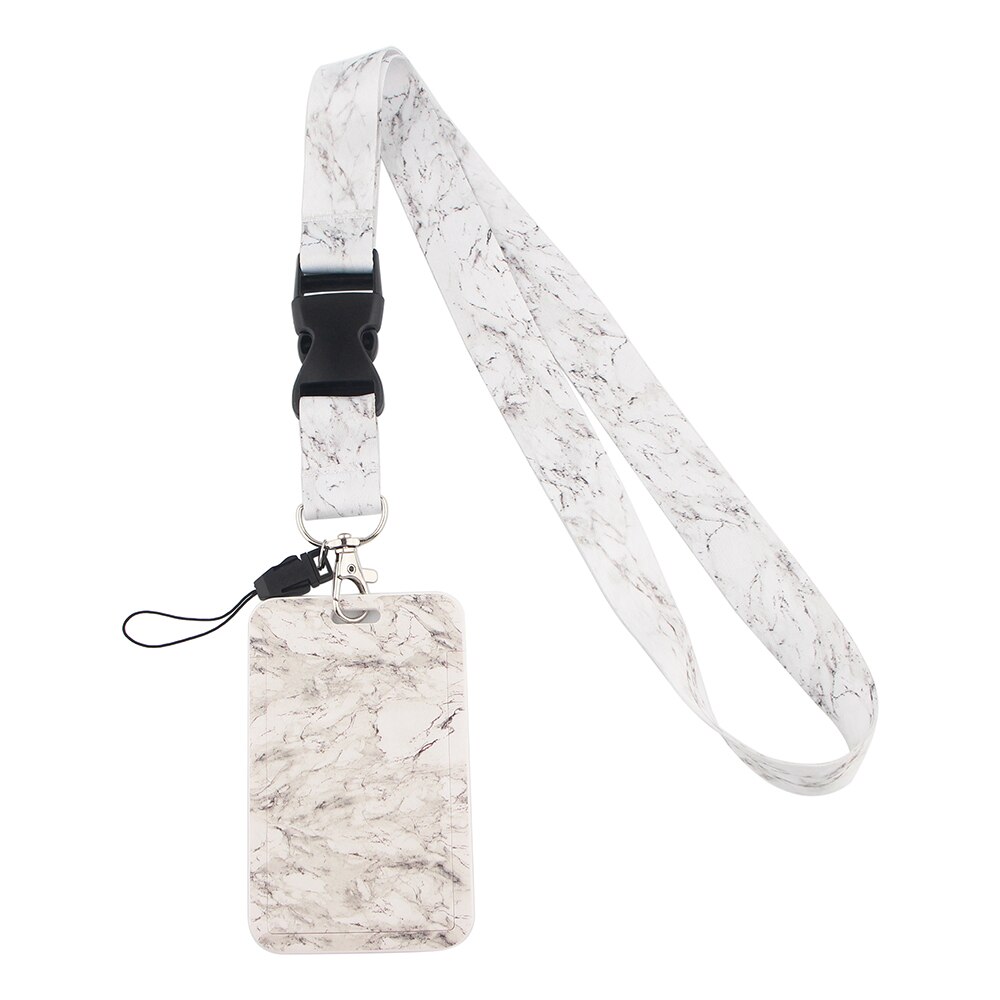 CA1187 Zwart Wit Marmer Patroon Neck Strap Lanyard Voor Key Id-kaart Badge Houder Telefoon Touw Sleutelhanger Camera Lanyards 1 stuks: 5