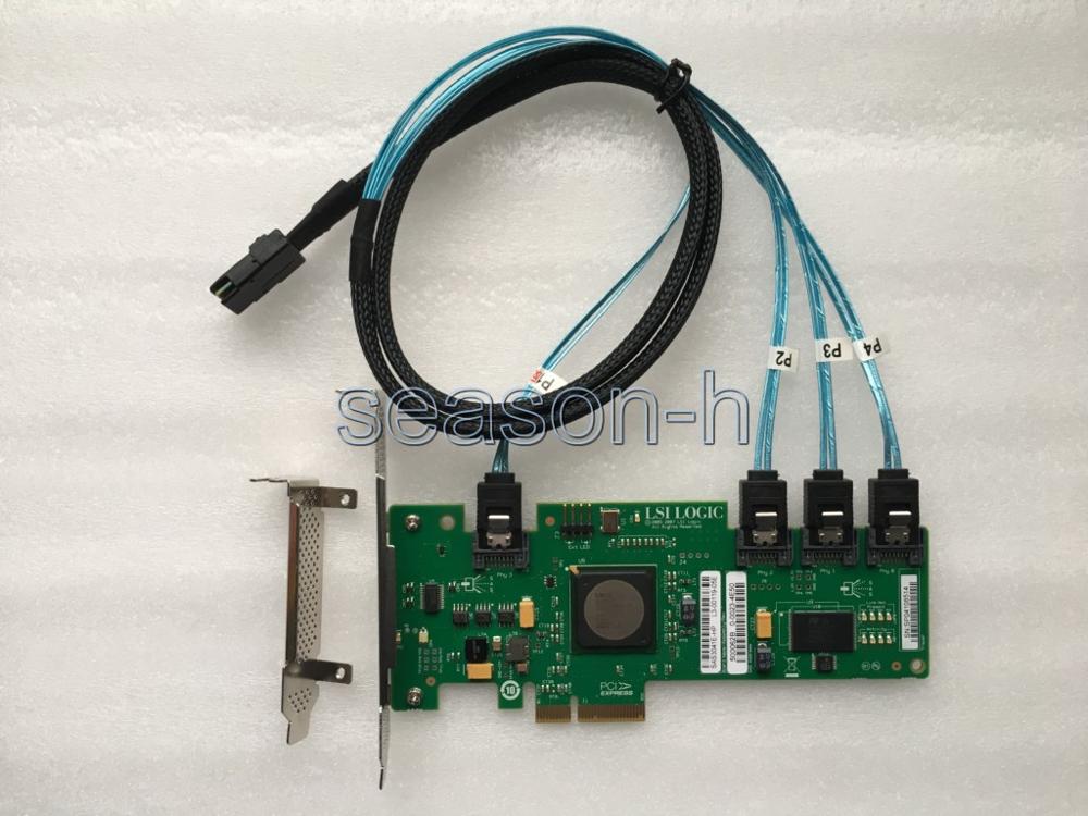 LSI LSI00168 3041e-r 1064e chip raid 4port 3gb/s 3041e pcie RAID0 1 1E: with sata to 8087