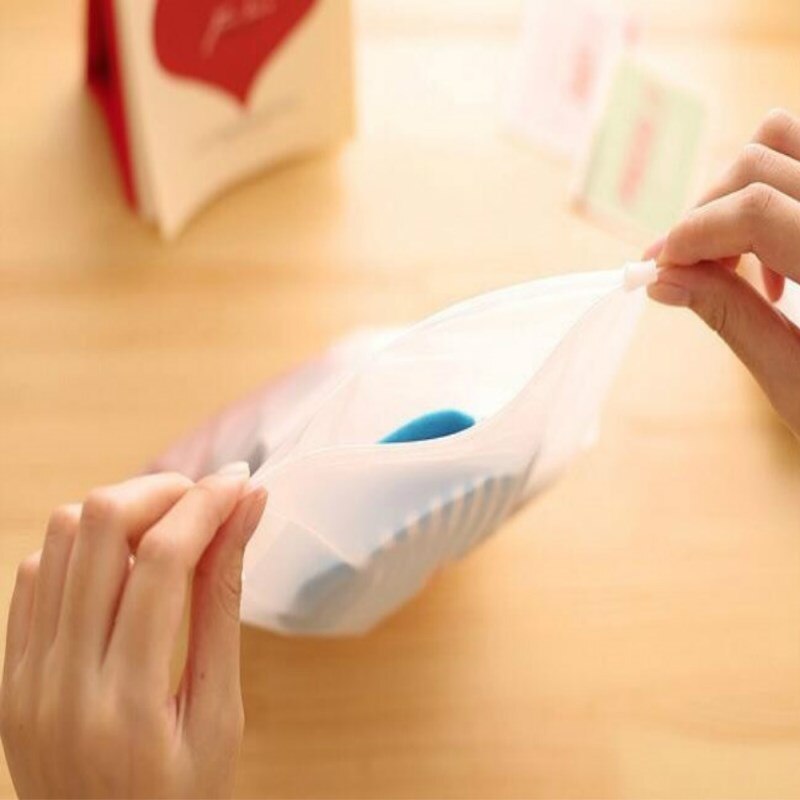 Portable Travel Set Cosmetics Clothes Lingerie Bag Transparent Plastic Storage Bag Self Sealed Zipper