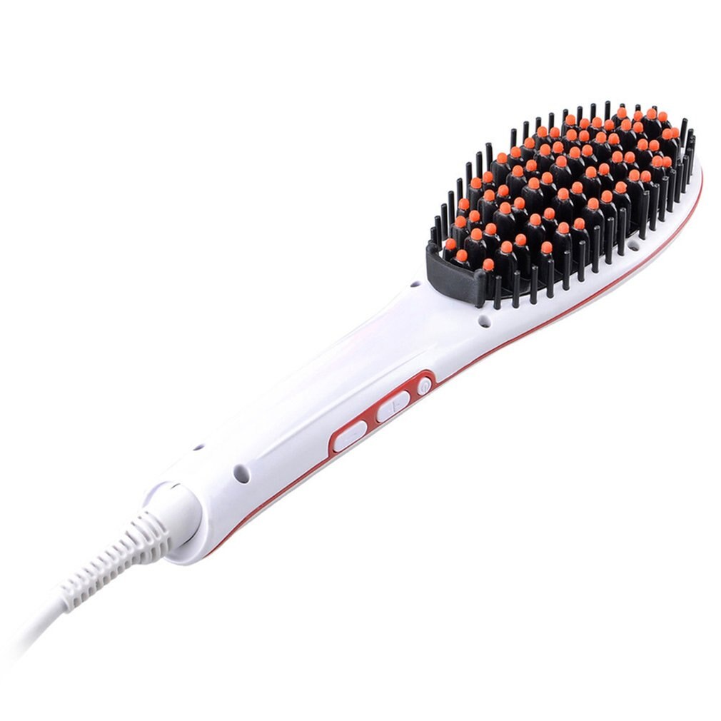 Salon Steam Styler Ceramic Vapor Steam Hair Straightener Salon Hair Comb Hair Styling Tool Straightener: White / EU