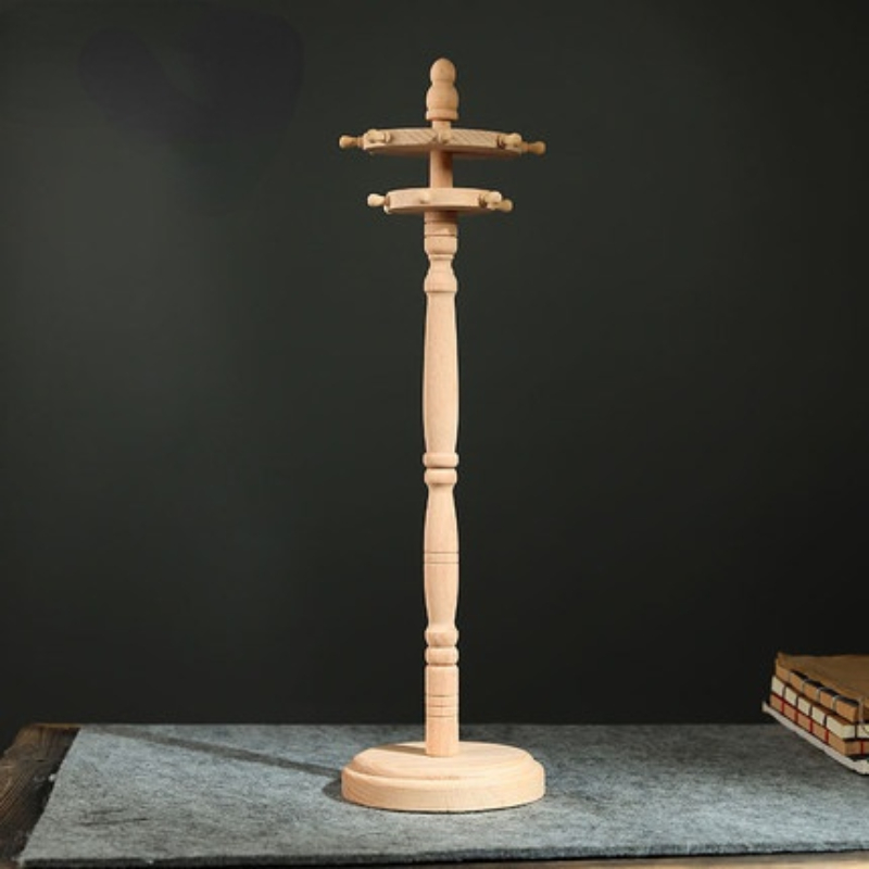 Rotating Disc Calligraphy Brush Holder Solid Wood Pen Holder 11 Hangers Traditional Calligraphy Chinese Ink Painting Brush Stand: D