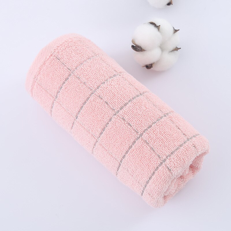 Plaid Towel 35*75cm 100% Cotton Face Towel Soft Super Absorbent Bath Towel Face Hair Shower Towels for Adults Kids: pink / 1 st
