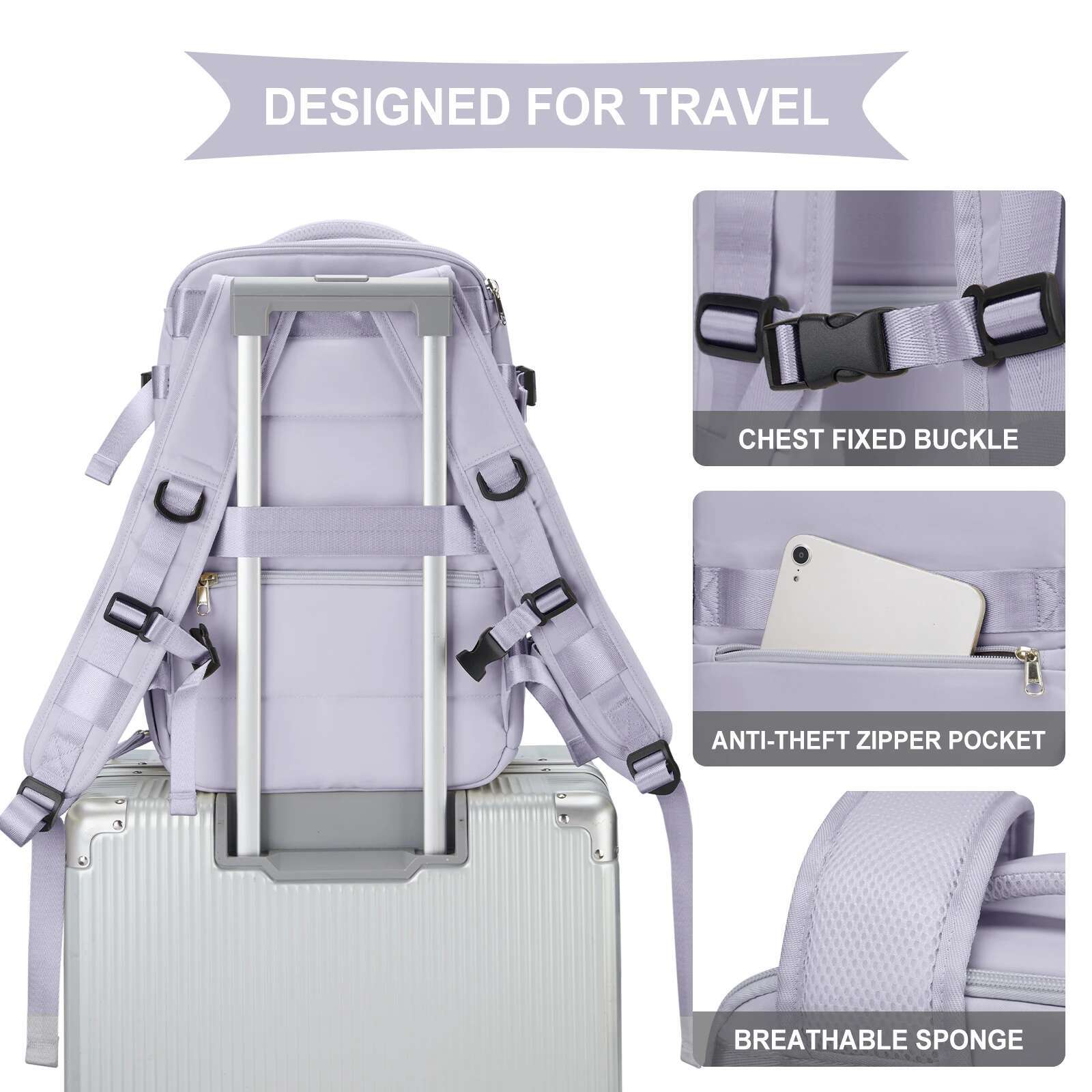 Damkabinresebärbar dator med stor kapacitet easyjet handbagage 45 x 36 x 20 ryggsäck ryanair 40 x 20 x 25 vattentät väska bagage