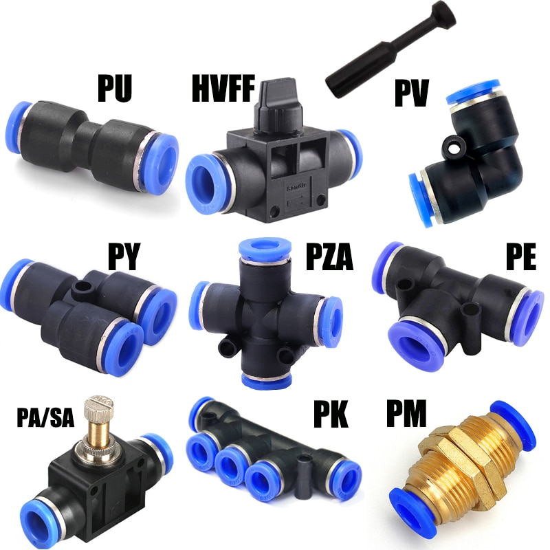 Złączka pneumatyczna złącze rury rury szybkozłącza powietrza wąż wciskany wąż 4mm 6mm 8mm 10mm 12mm PU PY PK PM PZA HVFF