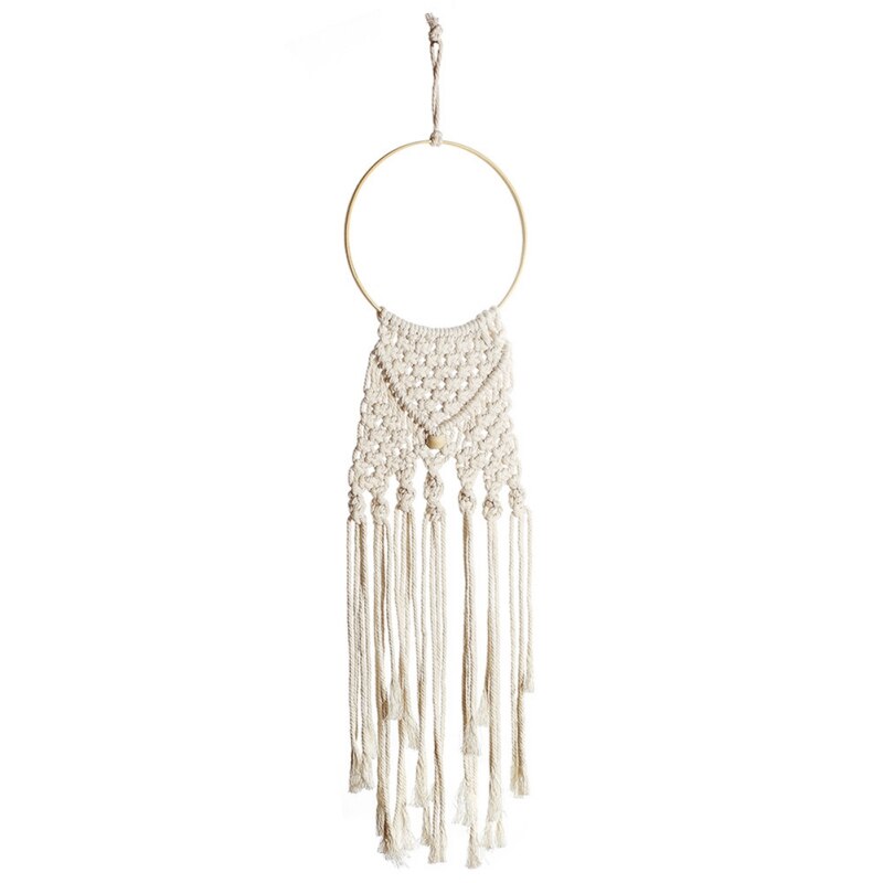 Boho stil dekorativ bomull vävd macrame vägghängande gobeläng för sovrum vardagsrum barnkammare för heminredning: D