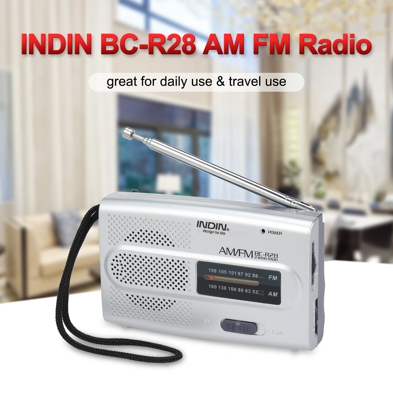 Bc -r28 radio am fm bärbara radioapparater fickradio digital musikspelare minihögtalare miniradio