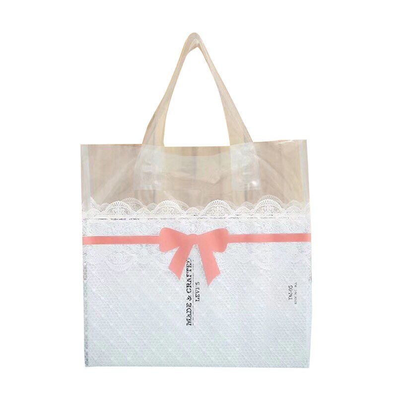 50pcs/lot Colorful Plastic Shopping Bags With Handle Boutique Clothes Packaging Bag Plastic Handbags