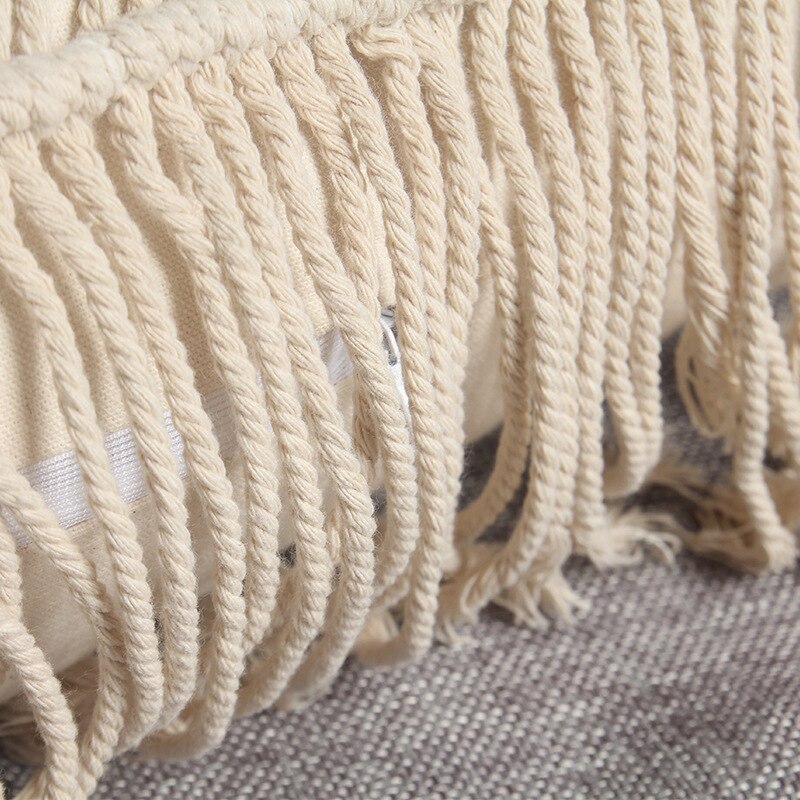 Boheme håndlavet hæklet kvast pudebetræk 42 x 32cm macrame pudebetræk til hjemmebil pude dekoration