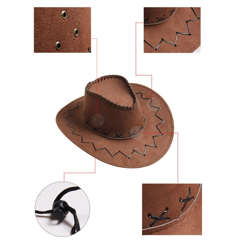 Retro Jazz Hat Wide Brim Trendy Basin Hat Unisex Vintage Western Cowboy Hat All-match Outdoor Sun Protection for Men Women