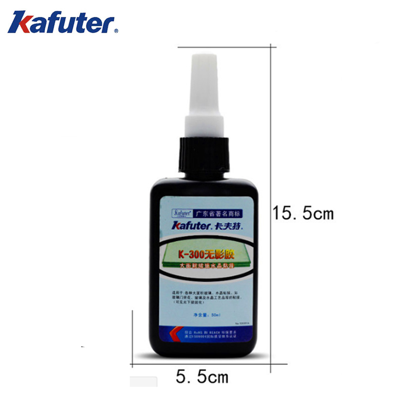 50ml Kafuter Super starke uv-härtung kleber K-300 kristall und glas kleber für große bereich glas kristall bindung mit 51 LED UV licht