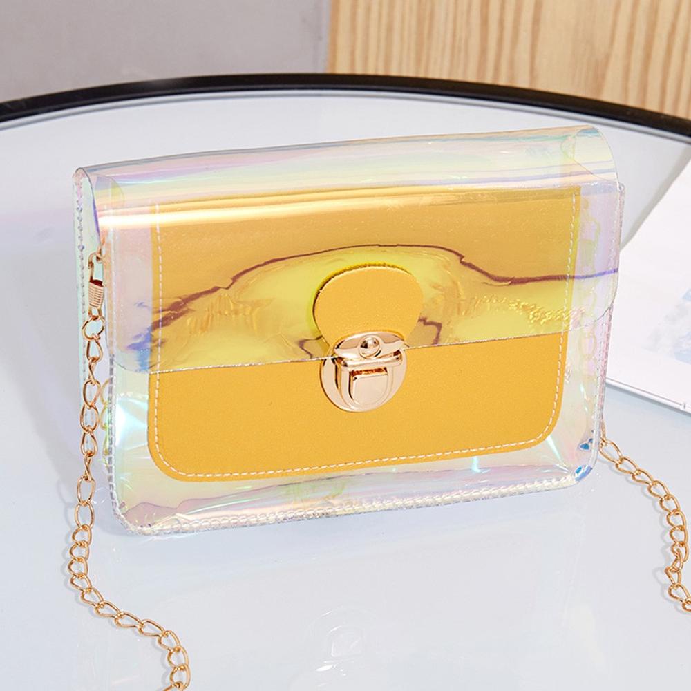 Kette Riemen transparent Umhängetasche Patchwork Frauen Strand Telefon Tasche Wasserdichte Reisetasche Schulter Tasche Handtasche Dame Taschen: F