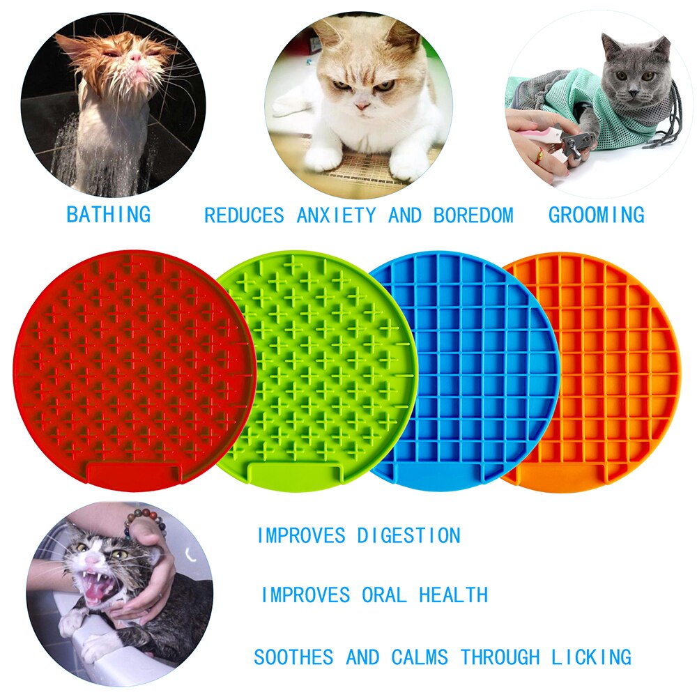 2 pièces Lickimat Bol pour Chiens Pet Gamelle Pour Ingestion Lente L'anxiété Chien Alimentaire Conteneur Silicone Lécher Tapis Pour chats Produits D'alimentation pour Accessoires