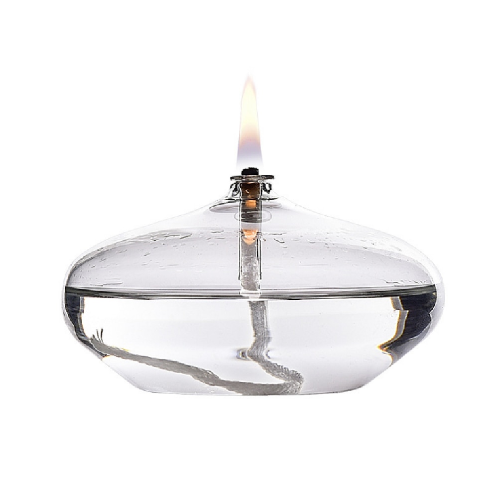 Lampe de Table en verre avec vraie flamme, huile de cheminée Bio, décoration de la maison