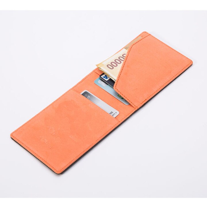 Koreansk pu tegnebog personlighed farverig klippose kort åben stor pengeseddel tegnebog: Orange