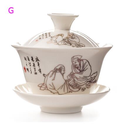Gaiwan Tea Cup Tureen Teapot Chinese Traditional Ceramic Kung Fu Tea Set tea glass teacup set cup with lid CL10121414: G