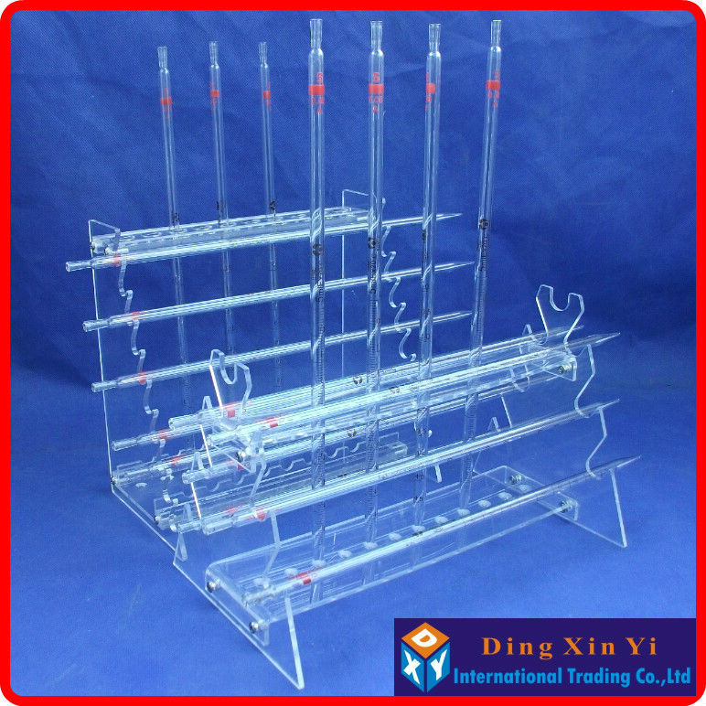 Soporte trapezoidal de doble cara para pipeta de vidrio orgánico, estante de pipeta graduado, estante trapezoidal de doble cara