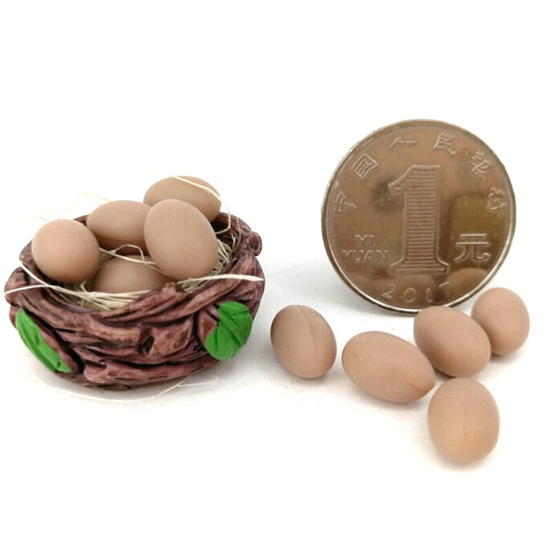 10pcs Mini Egg with Basket Kitchen Food 1/12 1/6 Dollhouse Miniature Accessories