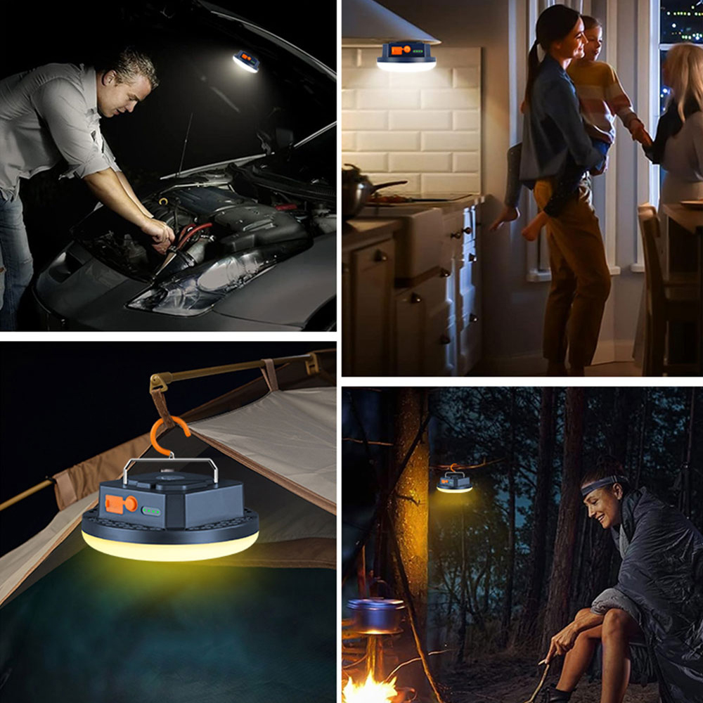 Lanterna de acampamento portátil recarregável luz forte lâmpada acampamento lâmpada led emergência alta potência tenda iluminação lanterna equipamentos