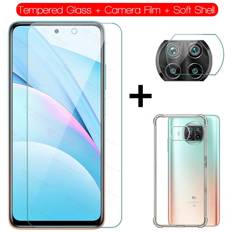 3-in-1 Tempered Glass On Mi 10t Pro Lite Camera Film Soft Case For Xiaomi 10 t mi10t Pro Lite Screen Protector Shell Cover 6.67': For Xiaomi 10t Lite / 3in1