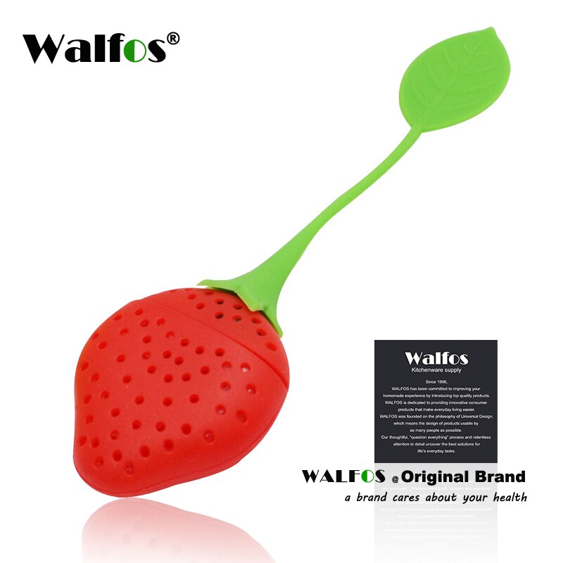 Walfos kiselgel jordgubbs te sil påse te sil påse bollpinnar lösa örtkryddor silikon te infuser filterverktyg: Walfos röd