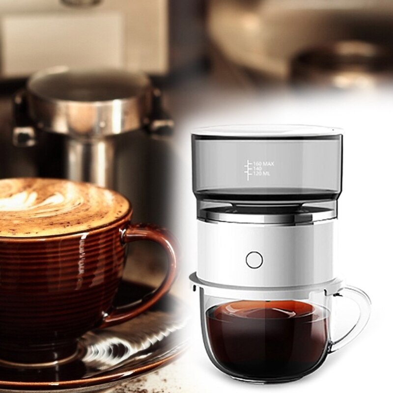 Automatisk håndroterende kaffetrakter rustfritt stålfilter elektrisk automatisk kaffemaskin til hjemmekontor utendørs reiser
