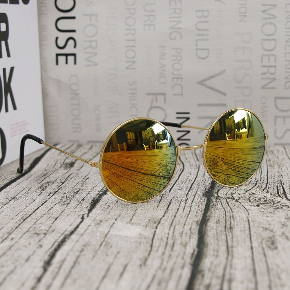 Ronde bril heren dames luxe zonnebrillen vintage rijzonnebril dames merk ronde zonnebril spiegel  uv400: 1