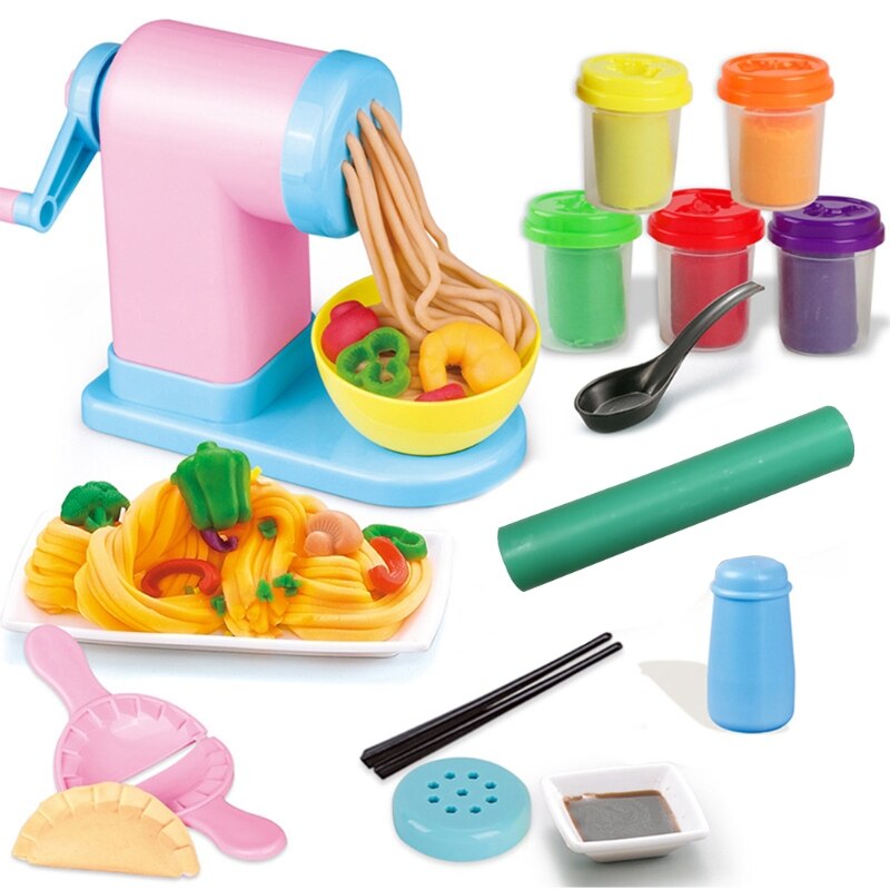 Máquina de Fabricante de fideos de plastilina DIY para niños y niñas, juego de moldes para máquina de helados, modelado divertido, juego de masa de arcilla