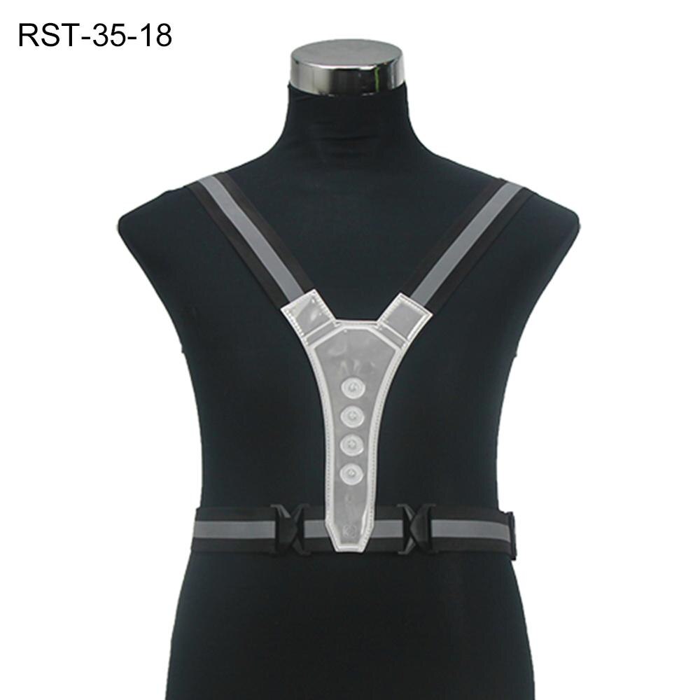 LED Cycling Vest High Visibility Outdoor Running Cycling Reflective Safety Vest Adjustable Elastic Strap Fluorescence Work Whole